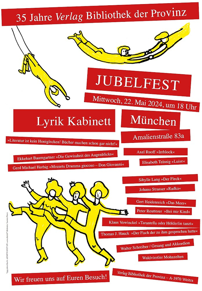 Plakat Jubelfest 35 Jahre Verlag Bibliothek der Provinz