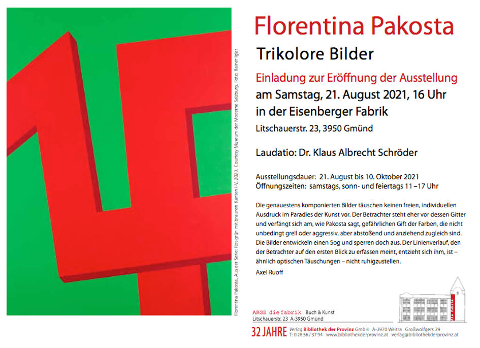 Frolentina Pakosta Einladung zur Eröffnung der Ausstellung