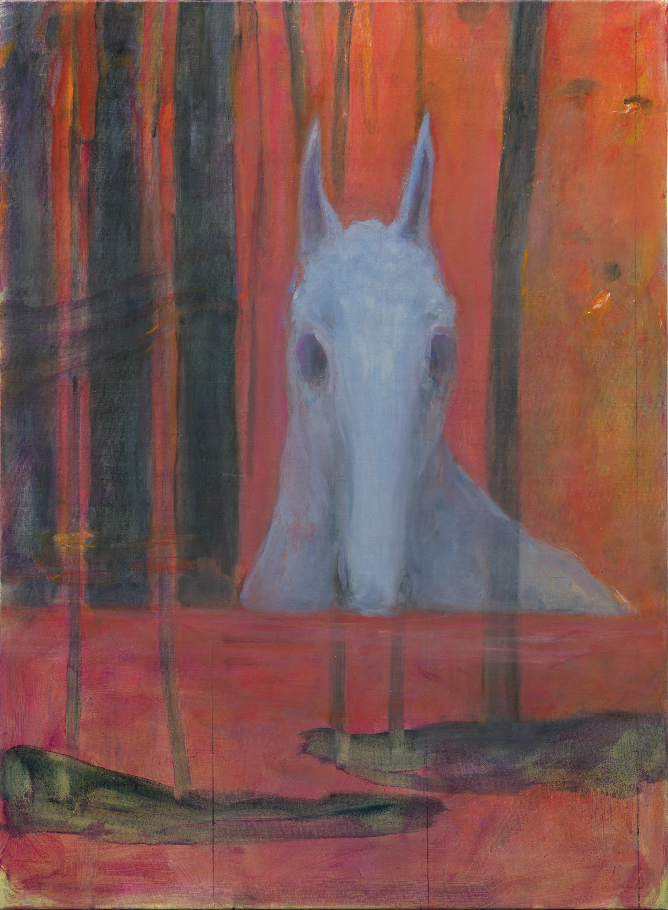 Valérie Favre, Pferd (2022 - 2023), Öl auf Leinwand, 150 x 110 cm
